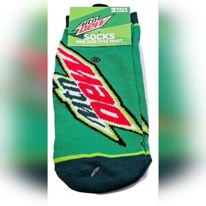 Mtn Dew Adult 2 Pack Ankle Socks. One Size Fits Most. New!